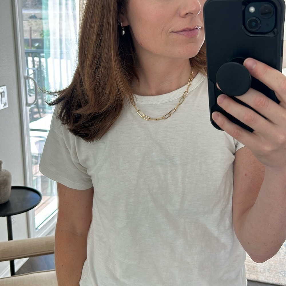Miranda Frye paper clip necklace